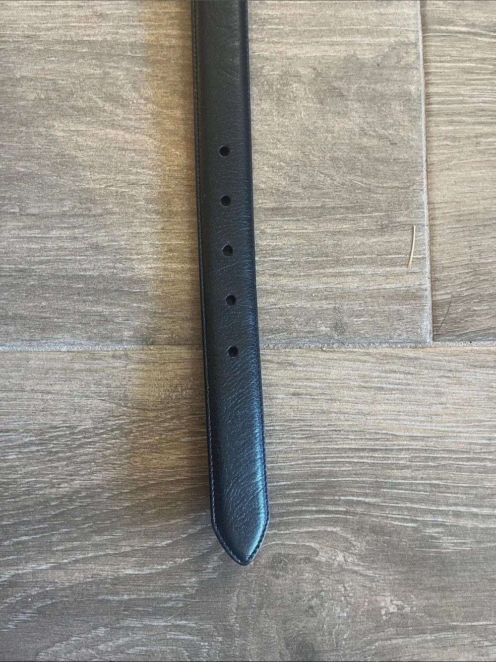 Polo by Ralph Lauren Black Leather Belt with Silver Buckle
